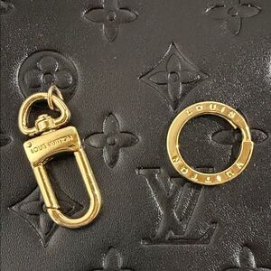Gold Upcycled LV carabiner and keychain